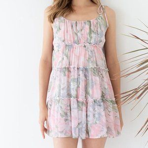 Bikinishe FLOWER RUFFLE TRIM CHIFFON CAMI DRESS SIZE M. C25